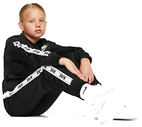 NIKE Sportswear Tracksuit G Chándal, Niñas, Negro (Black/White/Black/White), L (146-156 CM)