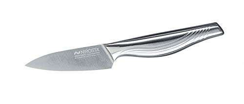 Nirosta Fackelmann Swing Verduras, Cocina de Acero Inoxidable, Mango Antideslizante Elegante, Enterizo Cortar y pelar, Afilada a Mano, Frutas, Hoja 9cm 20cm, 1ud, Plateado, Cuchillo Patatero 9/20cm