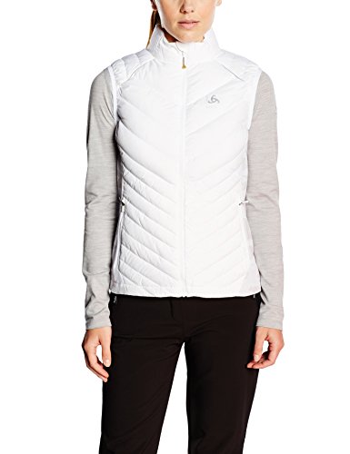 Odlo Running Chaleco Vest flender Down, Mujer, Color Blanco - Blanco, tamaño L