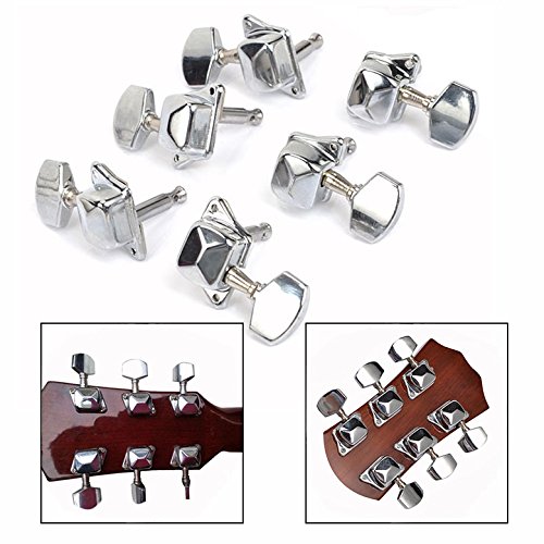 OFKPO 6PCS Machine Head Clavijas de Afinación para Guitarra Color Silver