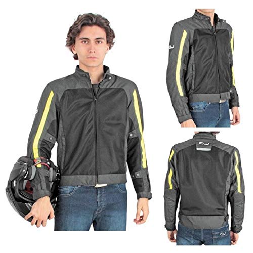 OJ - Chaqueta de moto de verano Level Black Yellow XS