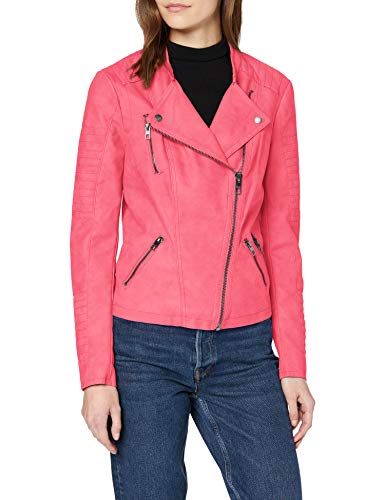 Only Onlava Faux Leather Biker Otw Noos Chaqueta, Rosa (Virtual Pink Virtual Pink), Small (Talla del Fabricante: 36) para Mujer