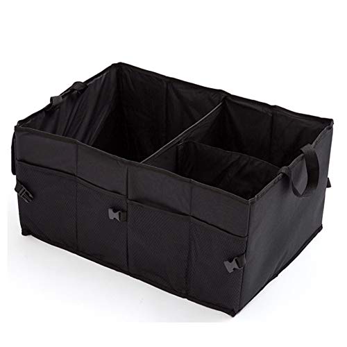 Organizador del coche Plegable caja de almacenaje, maletero del coche portátil Organizador universal plegable caja de almacenaje, Multi-compartimentos de coches Negro Caja de Estiba poner en orden, fo