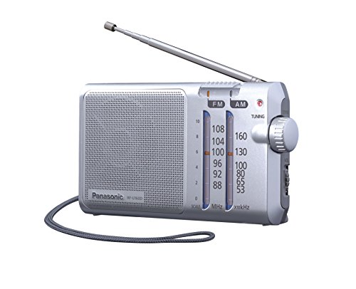 Panasonic RF-U160DEG-S - Radio portátil (Compacta, Con Sintonizador Digital, 370mW, FM/AM, LED/Digital, AFC, DC-IN,Puntero Fosforescente, Diseño Fácil, Con Correa Para Transportar)- Color Plata