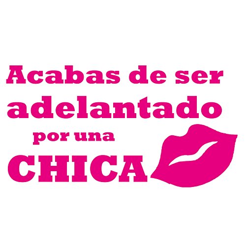 Pegatina "Acabas de ser adelantado por una chica" (Rosa)