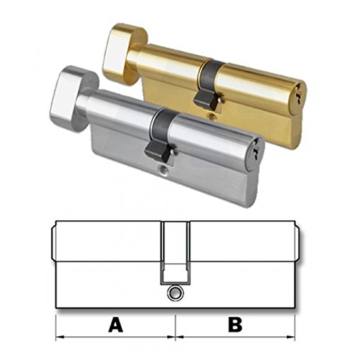 Perilla de cilindro de cerradura con Euro Perfil – Latón & Níquel – Cerradura de repuesto – aufboh rsicher