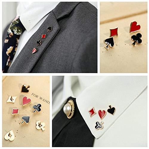 Piero Conjunto de 4 Piezas de Pin de Solapa con temática de póker para Mujeres, Hombres, Traje, Vestido, decoración, Broche, Insignia, pasadores de Cuello