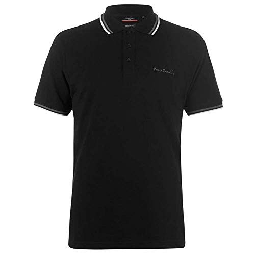 Pierre Cardin - Polo de manga corta para hombre. Negro Negro ( 3XL