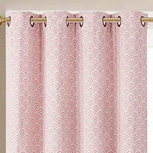 PimpamTex – Cortinas Jacquard Semi Opacas Bordadas, para Salón, Dormitorio y Habitación, con 8 Ojales, Diferentes Diseños, Modelo Chenilla – (140 x 270 cm, Sol Malva)