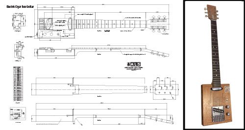 Plan de Una (6 cuerdas) eléctrico Cigar Box Guitar – Escala completa impresión