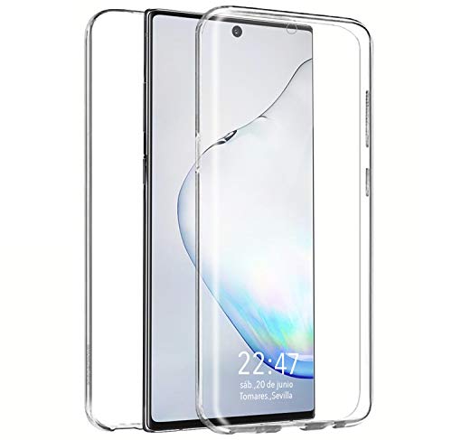 PLANETMOVIL Funda 360 Compatible con [ Samsung Galaxy Note 10 Plus ] (6,8 Pulgadas) Carcasa Doble Cara 360 Antigolpes Delantera + Trasera TPU rigido Doble 100% Transparente Enteriza y Completa