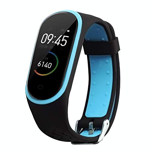 QHOHQ Correa para Xiaomi Mi Band 4/Mi Band 3,Correa Reemplazable de Plastico de Silicona Suave (Azul Negro)