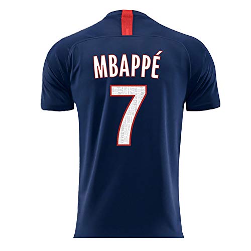 Ropa Deportiva de fútbol 19-20 Temporada. Casa de París y visitante. Uniforme de fútbol. 7.Mbappé. 10.WEYMAR Camiseta Deportiva IR + pantalón Corto Deportivo.-Mbappé -M