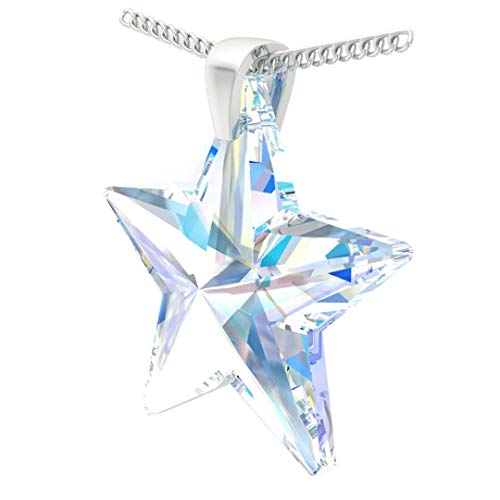 Royal Crystals "My Estrella" Plata Esterlina 925 Con Cristales Swarovski Aurora Boreal estrella Collar Con Colgante,18