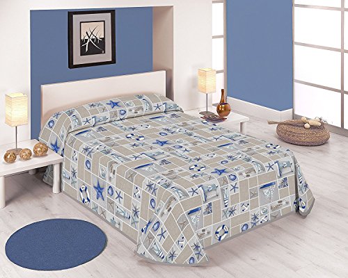 SABANALIA - Colcha Estampada Tarifa (Disponible en Varios tamaños) - Cama 90-180 x 280