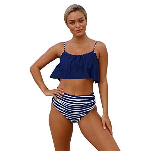 SHOBDW Bikini Mujer Conjunto Push-up Acolchado Traje de baño bañador Traje 2018 (T-Azul-2, XL)