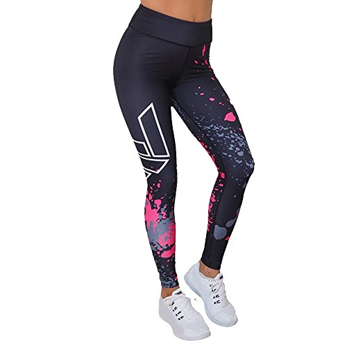 SHOBDW Mujer Moda Entrenamiento Capri Leggings Pantalones Colorido Estiramiento de Cintura Alta Gimnasio Deportes Gimnasio Mallas para Correr Yoga Atlético(Negro,XL)