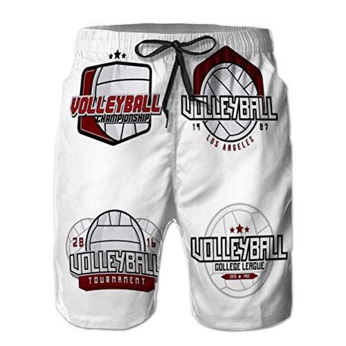 Shorts de Playa para Hombre, Logotipos de Voleibol Impresos en 3D, Logotipos de Voleibol, Conjunto de campeones de la Liga universitaria, Insignias del Club, Etiquetas, Iconos, Elementos temáticos