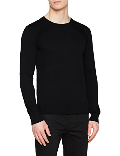 Sisley Sweater L/s suéter, Negro (Black 100), Large para Hombre