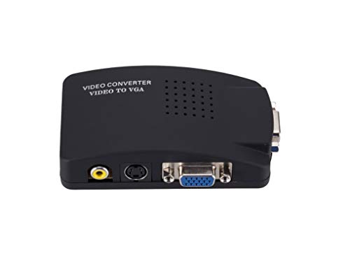 SOUTHSKY - Adaptador conversor de TV AV S Video RCA Composite a VGA PC Monitor Box