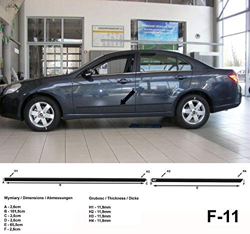 Spangenberg Listones de protección Lateral, Color Negro, para Chevrolet Epica Sedán, Modelos 01.2005-12.2011 F11 (3700011)