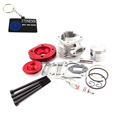 stoneder rojo 44 mm Big Bore kit Cilindro conjunto del eje del pistón para motor de 2 tiempos (47 cc 49 cc Minimoto Mini suciedad niños ATV Quad Pocket Bike