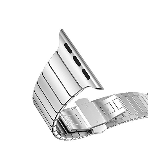 Sulla Correa galvanizada de Acero Inoxidable Compatible con Apple iWatch 42mm (44mm), Plata