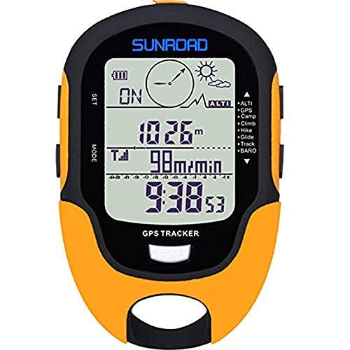 SUNROAD GPS Digital Impermeable al Aire Libre Deportes brujula cronometro altitud pre Alerta Recordar Tiempo Forcast altímetro barómetro podómetro Senderismo