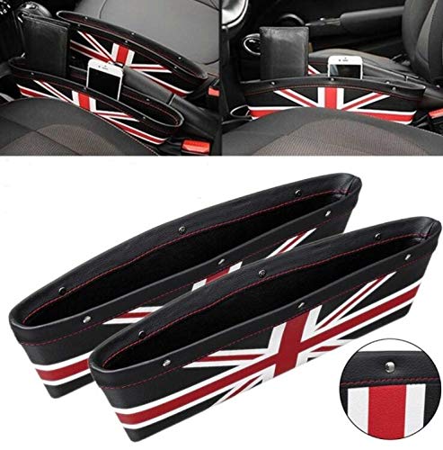 Sunshine Fly 2pcs Asiento de Coche Gap Anti-Leak Bag Storage Box para Mini Cooper Countryman Clubman R55 R56 R57 R58 R59 R60 R61 Accesorios para Coche (Negro) (Negro)