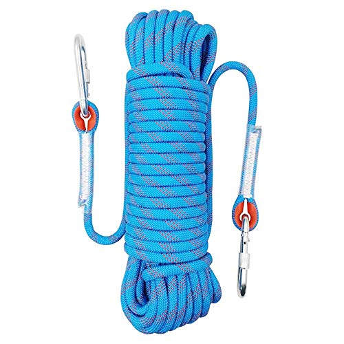 Sunshine smile Paracord,Cuerda de Supervivencia,Cuerda de Paracord,Paracord con Mosquetón,Cuerda para Escalada,Cuerda de Paracaídas. (Azul, 10m(8mm))