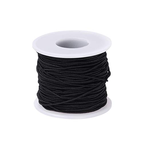 Supvox 1 Rollo 50 M Cordón Elástico Negro Cuerda Elástica Abalorios Tela Fabricación de Cuerda Cuerda Bungee para DIY Artesanía Pulseras Collares