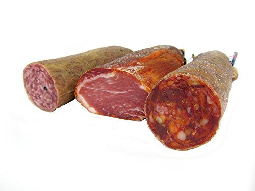 SURTIDO EMBUTIDOS IBÉRICOS CERTIFICADOS, ELABORACIÓN TRADICIONAL, CURADO BODEGAS NATURALES. LOMO DE CEBO IBERICO 50%, CHORIZO Y SALCHICHON EXTRA. AL VACIO. 300 gr aprox.