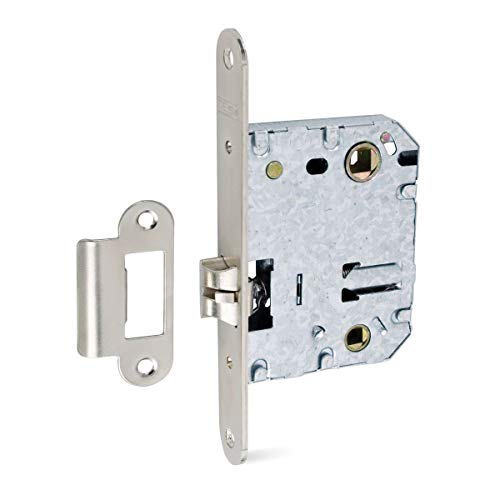 Tesa Assa Abloy - Cerradura de doble cerrojo para alto tráfico, 134U, Frente Redondeado, Inoxidable