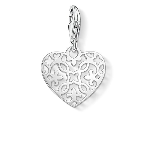 Thomas Sabo - Charm con Cierre para Mujer, Plata de Ley 925, Plateado