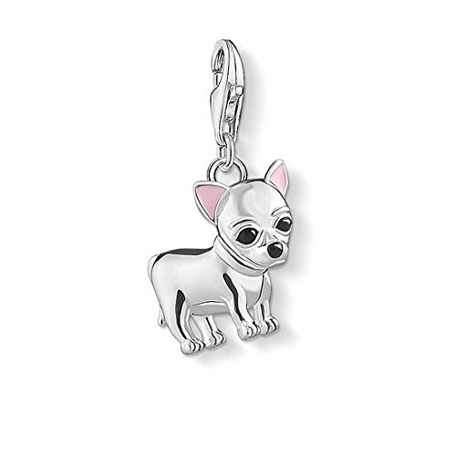 Thomas Sabo - Colgante Charm de Mujer "Chihuahua Charm Club", Plata de Ley 925, Plateado