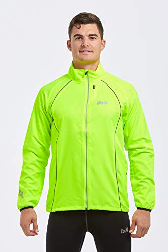 Time To Run Hombres Chaqueta Cortavientos de Running Zephyr Verde Lima XL