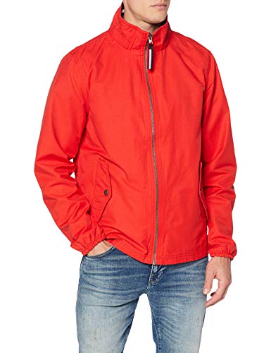 Tommy Hilfiger TJM Essential Hooded Jacket Chaqueta, Rojo (Flame Scarlet 667), S para Hombre