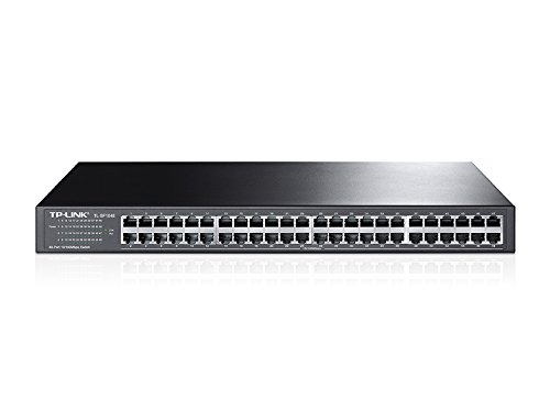 TP-Link TL-SF1048 - Conmutador Fast Ethernet de 48 Puertos (10/100 Mbps, Plug and Play, Metal, Montaje en Rack, sin Ventilador, Vida Limitada)