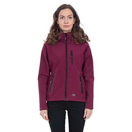 Trespass Bela II Waterproof Soft-Shell Chaqueta con Capucha extraíble, Mujer, Vino de UVA, Small