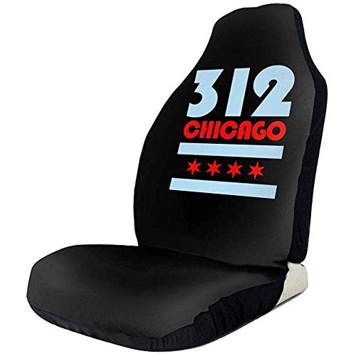 Tridge Fundas de Asiento de Ventilador Deportivo Chicago Flag 312 Fundas de Asiento Delantero de Coche para Mujer Conjunto de Ajuste La mayoría del vehículo