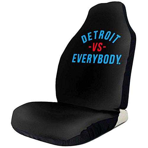 Tridge Fundas de Asiento para fanáticos Deportivos Detroit Vs Everyone Fundas de Asiento Delantero para Mujer para automóvil Conjunto de Ajuste La mayoría del vehículo