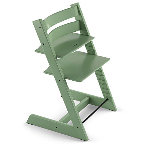 TRIPP TRAPP® Silla evolutiva de madera | Silla de altura regulable perfecta para bebés, niños y adultos | Tipo de madera: Beech | Colour: Moos Green