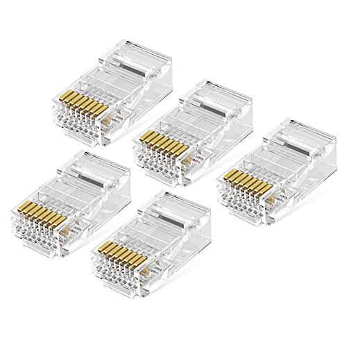 UGREEN 50 Unidades de Conector RJ45 Cat5e para Cable Ethernet Cat5e Cat5 Gigabit Ethernet 1000Mbps, Clavija RJ45 para PC, Router, Switch