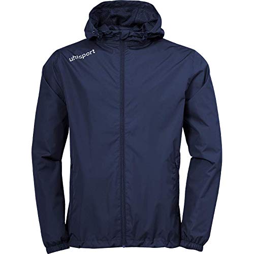 uhlsport Essential Rain Jacket Chaqueta Impermeable para Hombre, Azul Marino/Blanco, XL