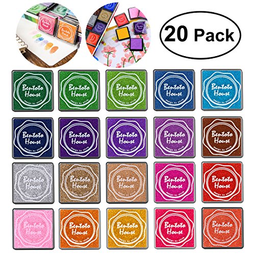 ULTNICE Cojín de tinta de huella digital Cojín de sello multicolor para niños DIY, 20pcs