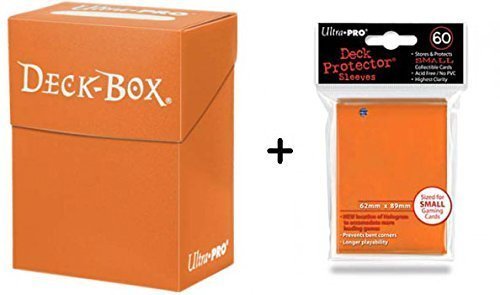 Ultra Pro Deck Box + 60 Tamaño Pequeño Protector Sleeves - Naranja - Yu-Gi-Oh Japonés Mini