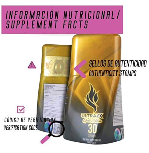 ULTRA-ZX GOLD,Quemador de grasa para hombres y mujeres. Ayuda a la pérdida de peso y controlar la ansiedad. Sin necesidad de dietas. 30 Pastillas adelgazantes. 100% NATURAL.