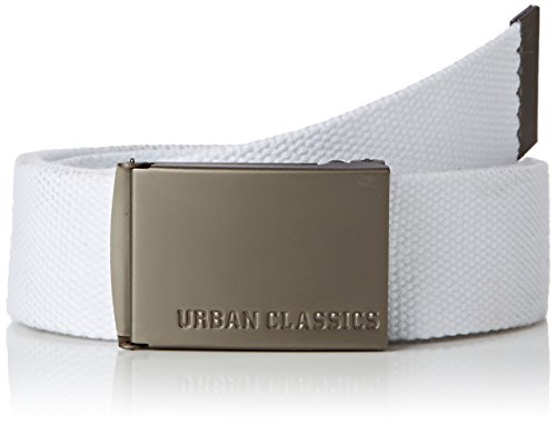 Urban Classics Canvas Belt Cinturón, Blanco, Talla Única Unisexo