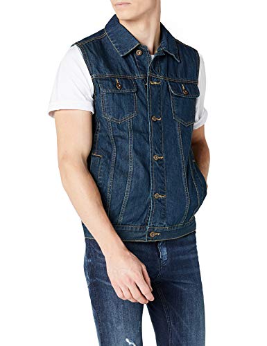 Urban Classics Denim Vest Chaleco, Azul (denimblue 319), XX-Large para Hombre