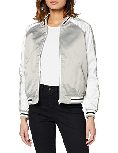 Urban Classics Ladies 3-Tone Souvenir Jacket Chaqueta, Multicolor (Plata/Blanco Roto/Blanco 847), S para Mujer